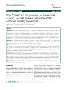 How “moral” are the principles of biomedical ethics? – a cross