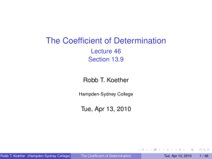 The Coefficient of Determination - Hampden