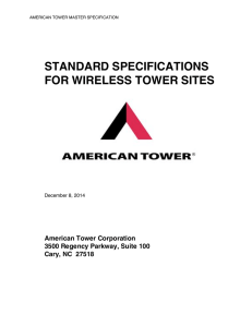 standard specifications for wireless tower sites