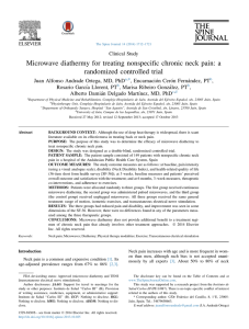 Microwave diathermy for treating nonspecific chronic neck pain: a