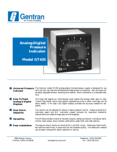 Analog-Digital Pressure Indicator Model GT435