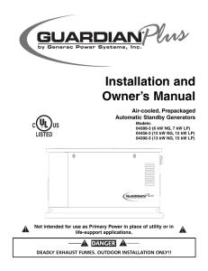 Installation and Owner`s Manual