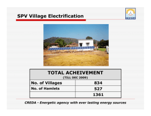 SPV Village Electrification TOTAL ACHEIVEMENT