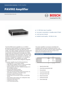 PAVIRO Amplifier - Bosch Security Systems