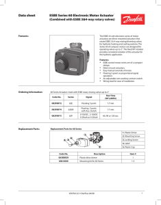 Data sheet ESBE Series 60 Electronic Motor Actuator