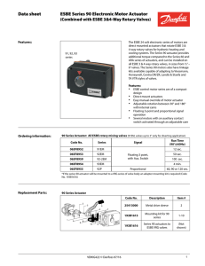 ESBE Series 90 Electronic Motor Actuator Datasheet, VDKIG422