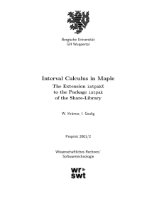 Interval Calculus in Maple