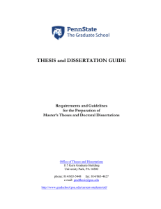THESIS and DISSERTATION GUIDE - The Graduate School at Penn