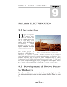 RAILWAY ELECTRIFICATION 9.1 Introduction 9.2 Development of