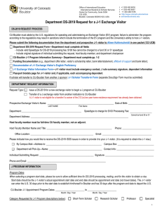 Department Request for DS-2019 - University of Colorado Boulder