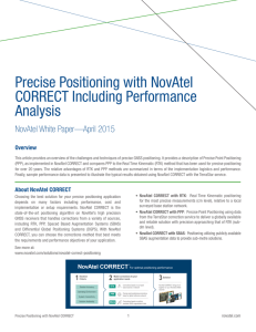 Precise Positioning with NovAtel CORRECT Including Performance