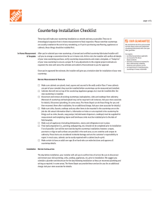Countertop Installation Checklist
