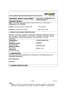 MSDS Glasswool
