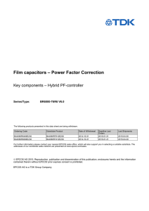 Film capacitors – Power Factor Correction