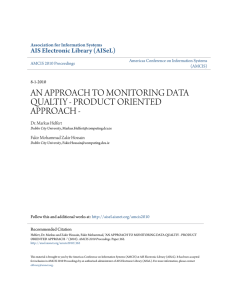 an approach to monitoring data qualtiy