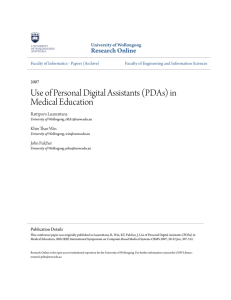 Use of Personal Digital Assistants (PDAs) in