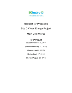 Request for Proposals Site C Clean Energy Project Main Civil Works