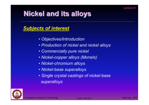 Nickel and its alloys - Suranaree University of Technology