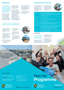 Swansea Open Day Programme 2016 - University of Wales Trinity