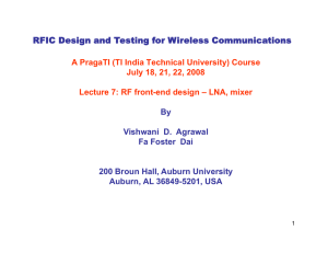 Lecture 7: RF front-end design LNA mixer