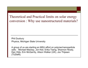Theoretical and Practical limits on solar energy conversion : Why