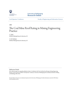 The Coal Mine Roof Rating in Mining