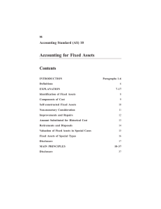 Accounting For Fixed Assets Contents