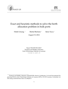 Exact and heuristic methods to solve the berth allocation problem in