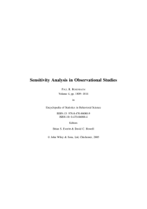 Sensitivity Analysis in Observational Studies