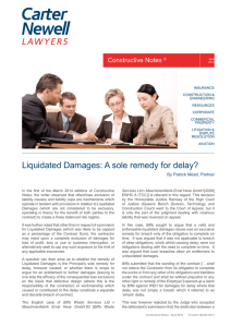Liquidated Damages A Sole Remedy for Delay