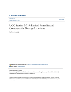 UCC Section 2-719: Limited Remedies and Consequential Damage