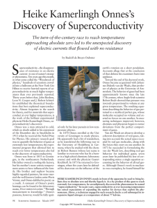 Heike Kamerlingh Onnes`s Discovery of Superconductivity