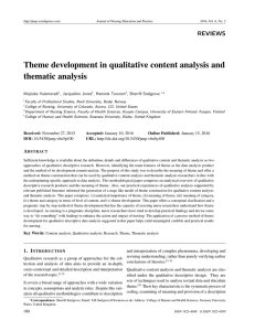 Theme development in qualitative content analysis and thematic