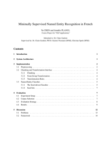 Minimally Supervised Named Entity Recognition in French