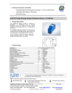 LPI® N-E High Energy Surge Protective Device: LPI NE100