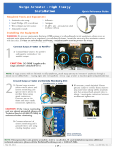 Surge Arrester High Energy Installation Quick Reference Guide