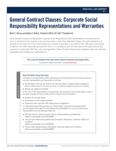 General Contract Clauses: Corporate Social Responsibility