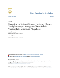 Compliance with Most Favored Customer Clauses