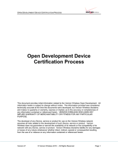 Open Development Device Certification Process