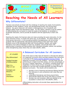 Reaching the Needs of All Learners