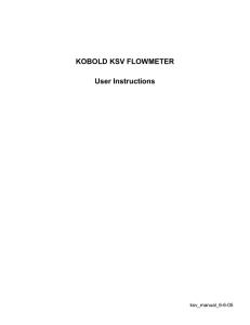 KSV Flowmeter User Instructions