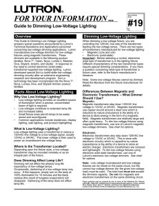 Guide to Dimming Low-Voltage Lighting