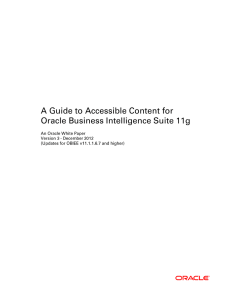 A Guide to Accessible Content for Oracle Business Intelligence Suite