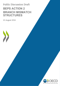 Discussion draft on Branch Mismatch Structures (BEPS