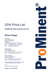 Green Pages - Prominent Fluid Controls Australia
