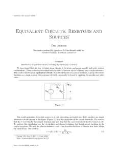 Equivalent Circuits: Resistors and Sources