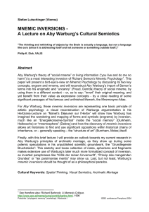 A Lecture on Aby Warburg`s Cultural Semiotics