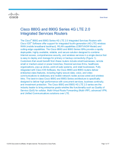 Cisco 880G and 890G Series 4G LTE 2.0 Integrated Services Routers