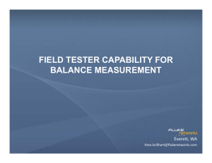 Field Tester Capability for Balance Measurement