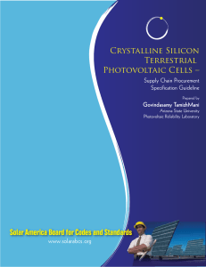 Crystalline Silicon Terrestrial Photovoltaic Cells – Solar America